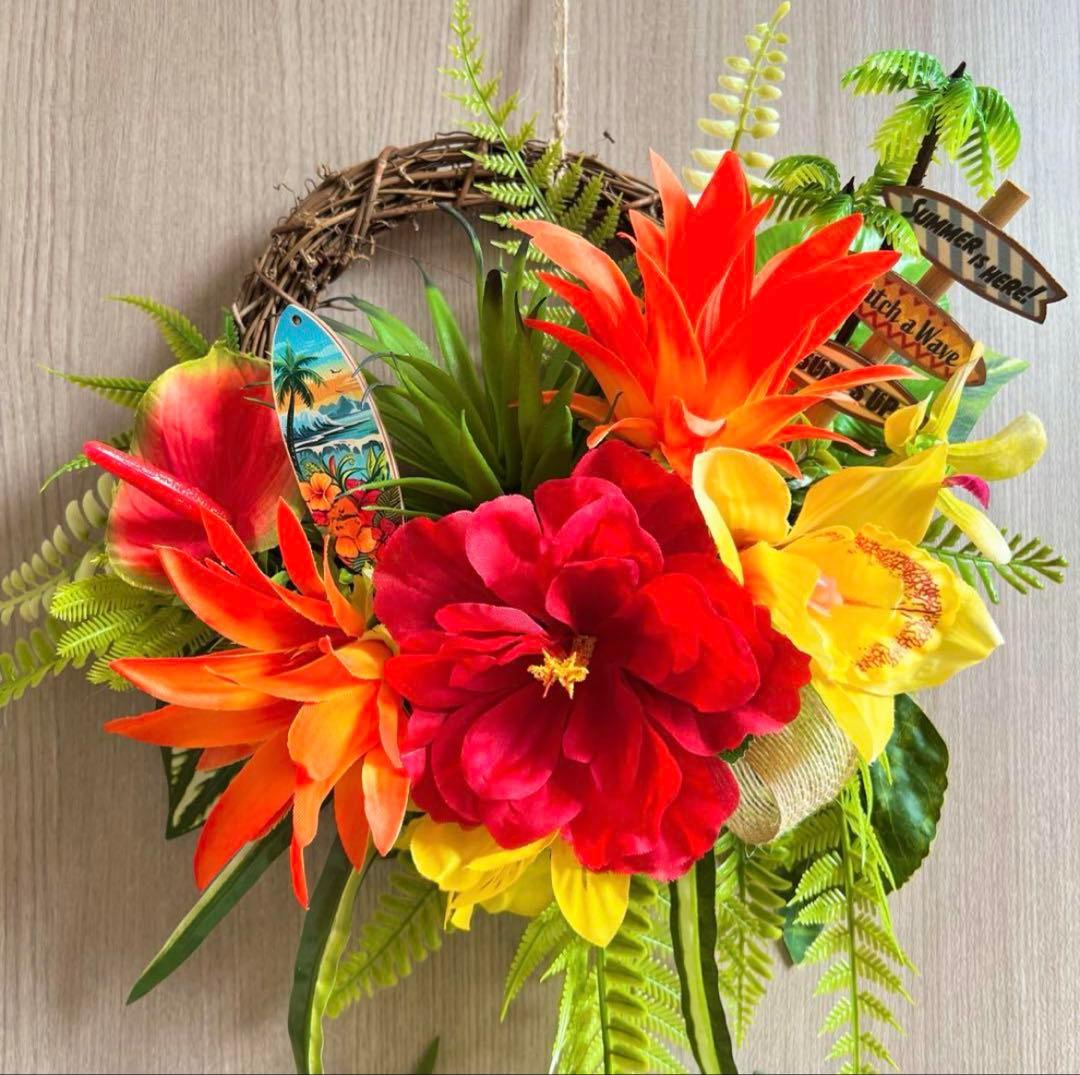 専用 夏リース フラワーリース 玄関リース