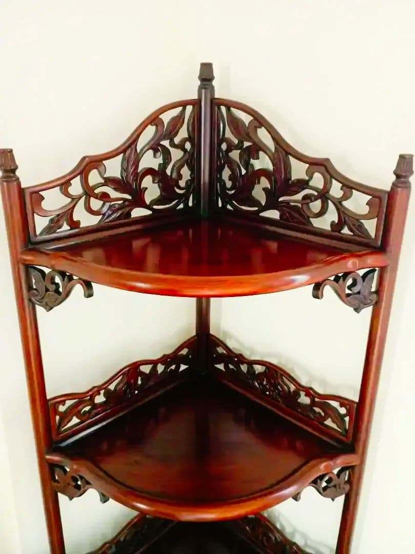 〜momo〜飾棚【シノワズリ】猫脚コーナーキャビネット