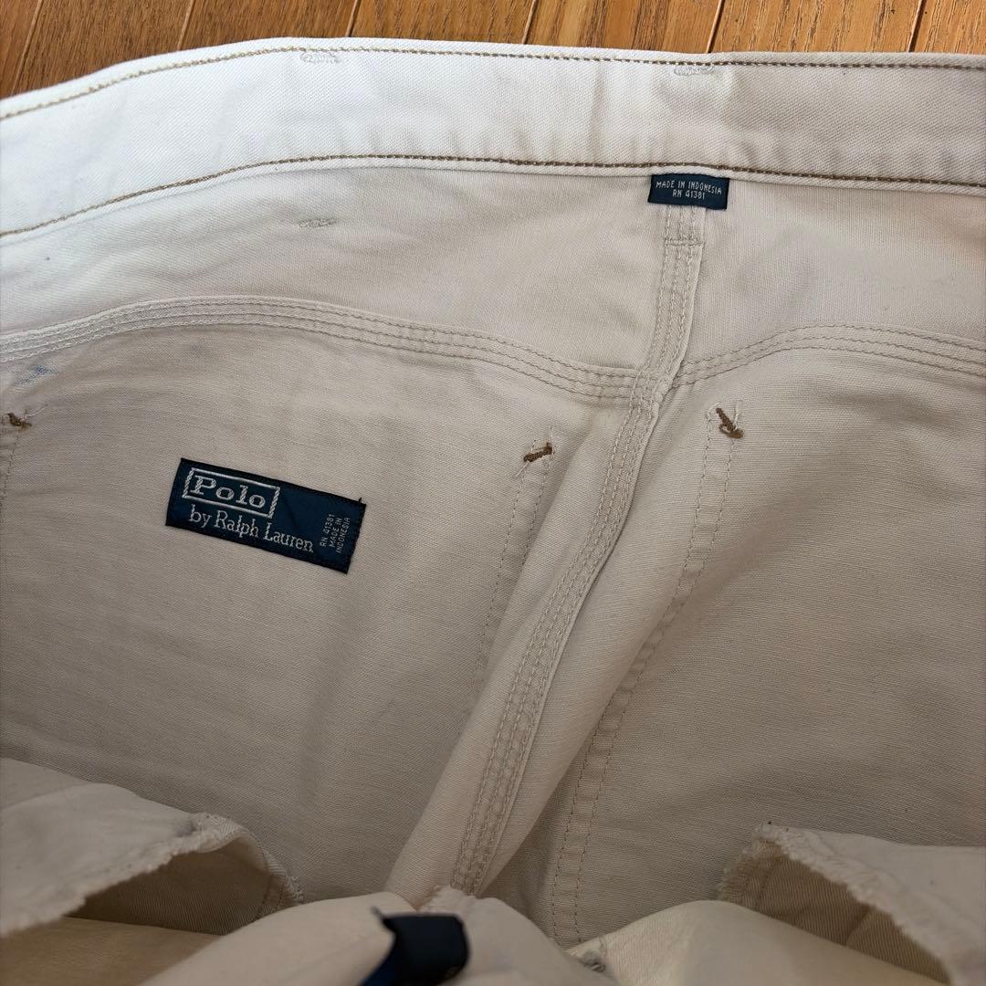 Polo Ralph Lauren ダブルニーペインターパンツ W35ホワイト
