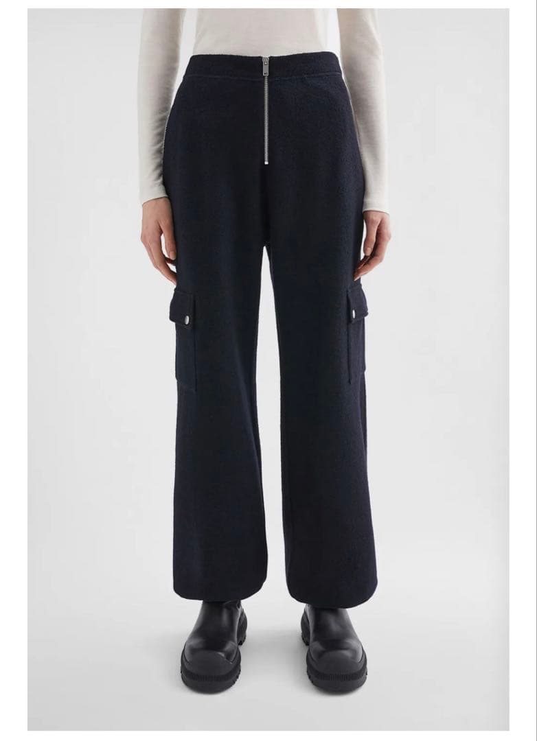 JIL SANDER＋ ジルサンダープラスハイウエスト ジッパーデザインパンツ