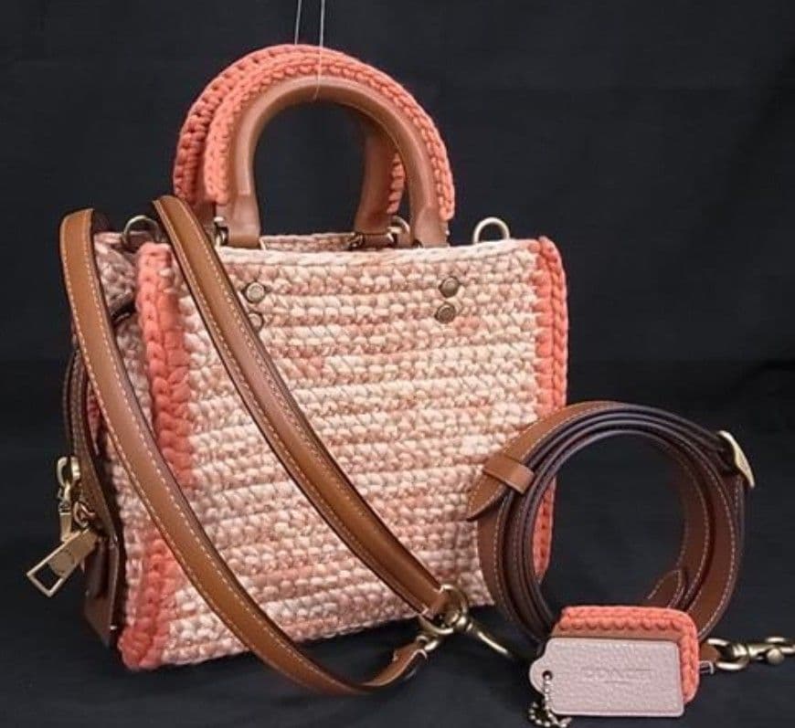 【極美品】COACH コーチ かごバッグ ベージュ/オレンジ ※相場7万円