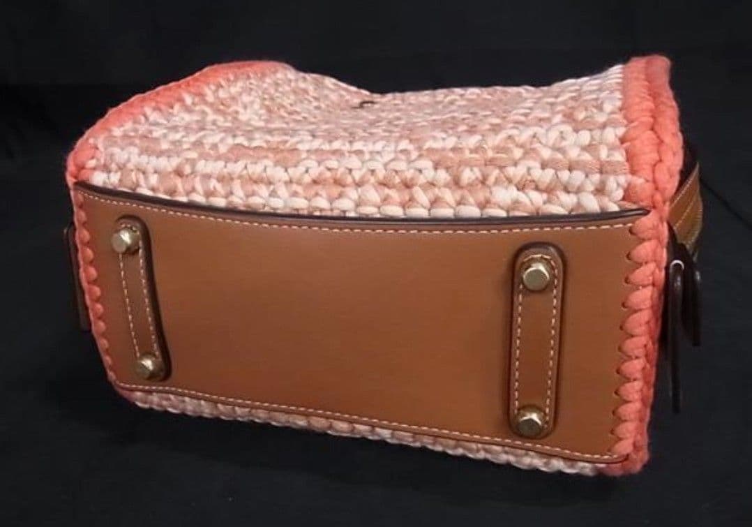 【極美品】COACH コーチ かごバッグ ベージュ/オレンジ ※相場7万円