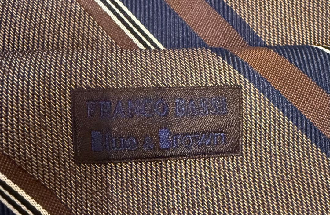 【美品】FRANCO BASSI フランコバッシ　ネクタイ ブラウン ストライプ