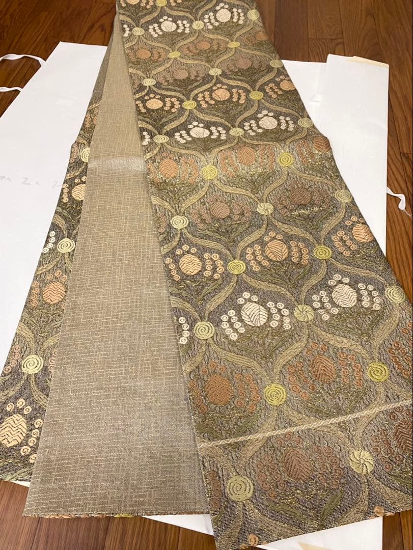 ぱぴよん様　　　　　　　　未使用保管品　正絹　6通袋帯　さが美