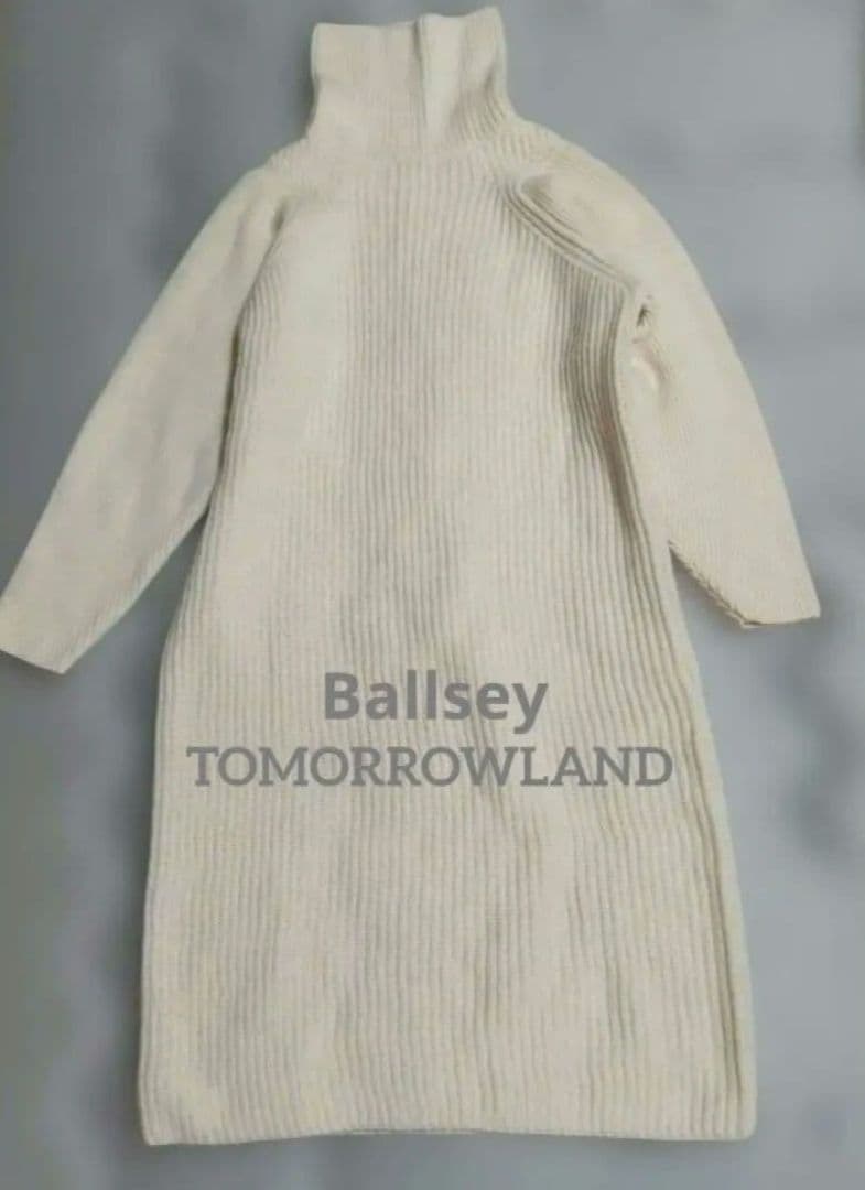 ♡TOMORROWLAND♡ウールモヘアシルクニットワンピースSアイボリー