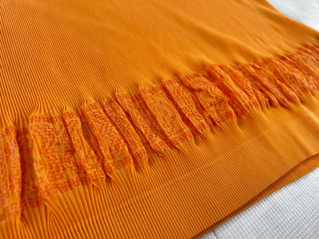 最終値下げ‼️ISSEY MIYAKE プリーツプリーズ ポロシャツ オレンジ