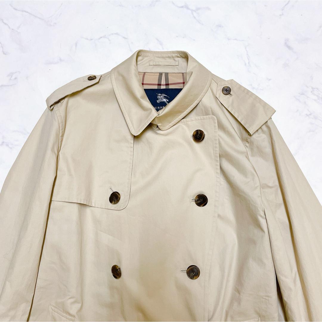 バーバリーロンドン トレンチロングコート ベルト ノバチェック 42 XL