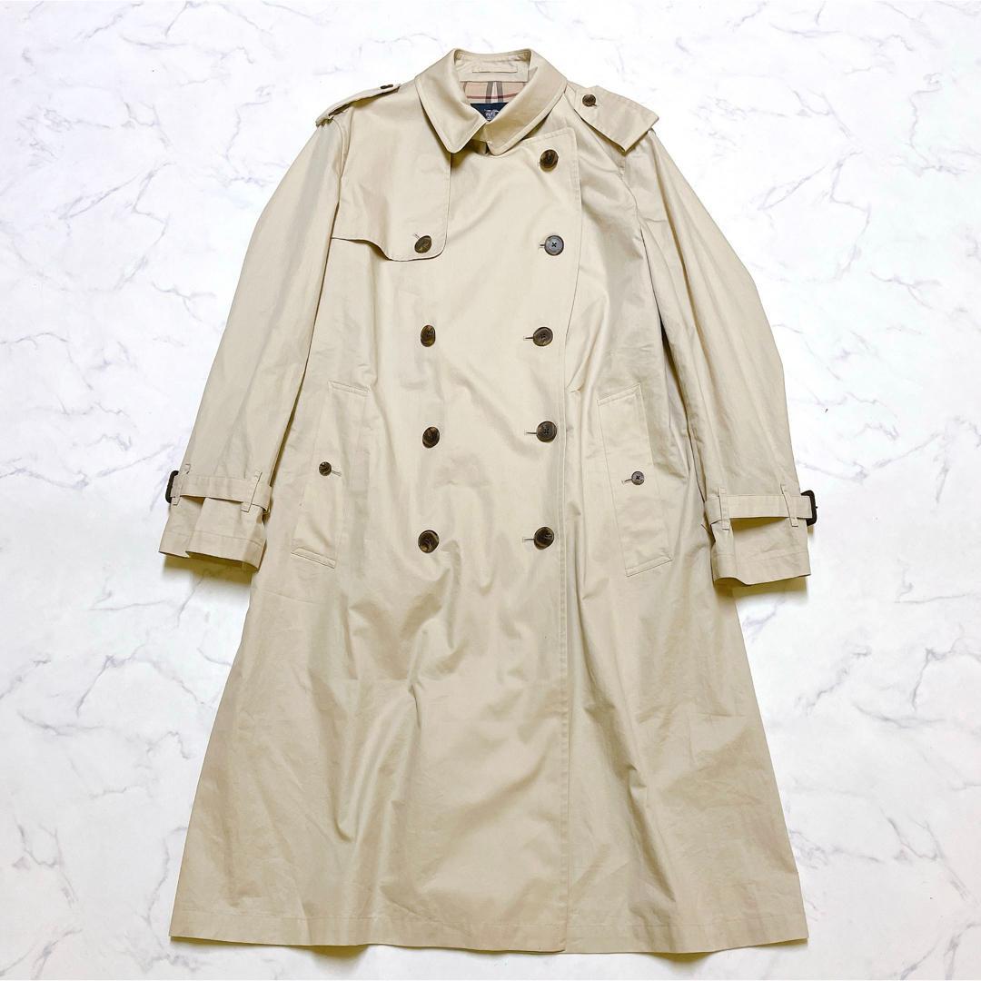 バーバリーロンドン トレンチロングコート ベルト ノバチェック 42 XL
