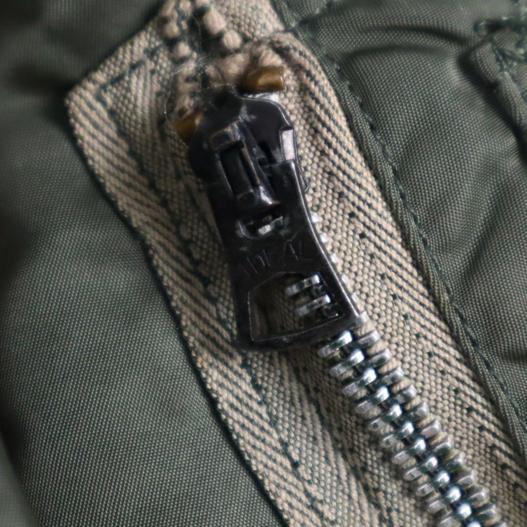 70s 80s ALPHA 白 ホワイトテープ USA製 ma-1 カーキ