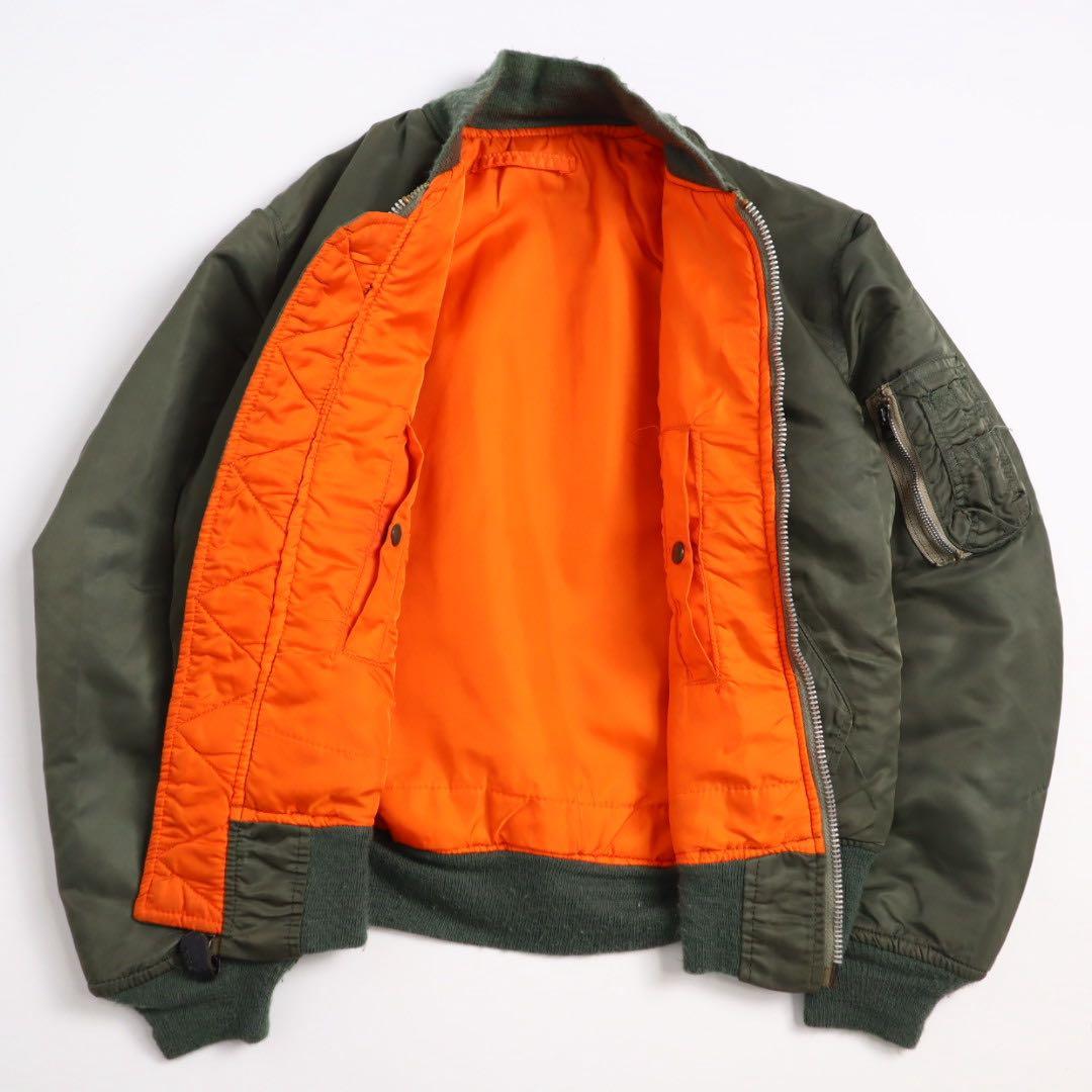 70s 80s ALPHA 白 ホワイトテープ USA製 ma-1 カーキ