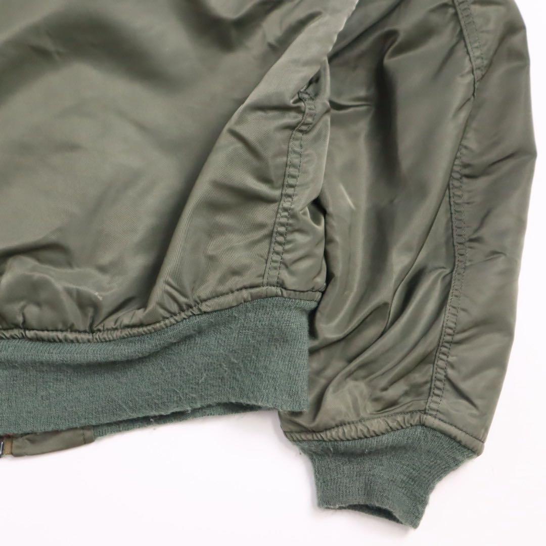 70s 80s ALPHA 白 ホワイトテープ USA製 ma-1 カーキ