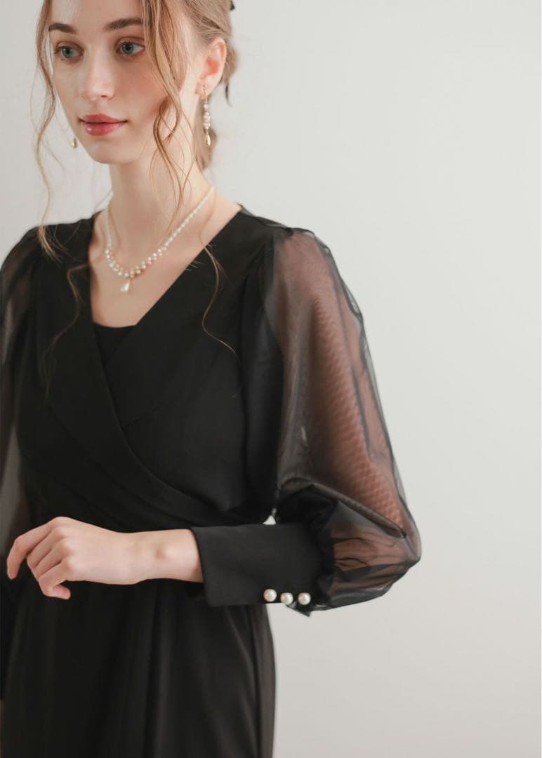 ♥ドリードール♥ パーティードレス 結婚式 お呼ばれ クロスデザインドレス 黒