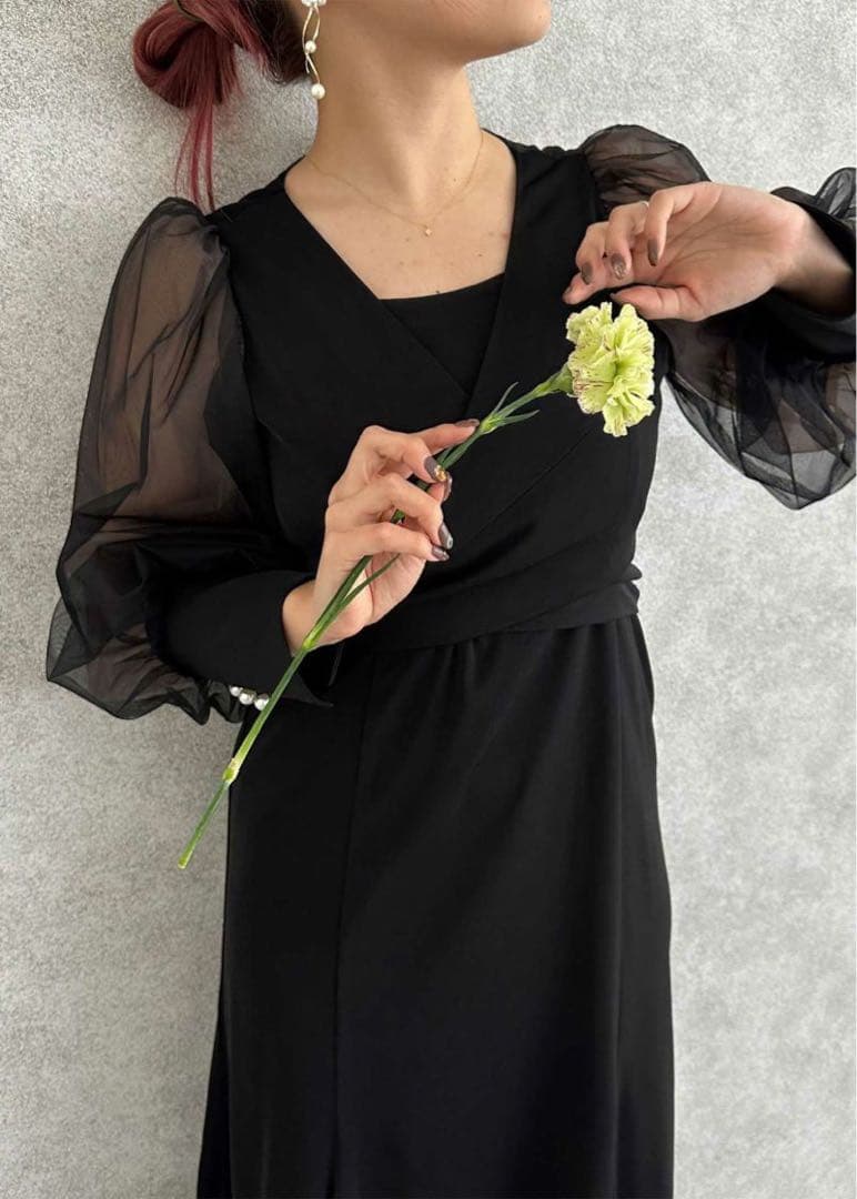 ♥ドリードール♥ パーティードレス 結婚式 お呼ばれ クロスデザインドレス 黒