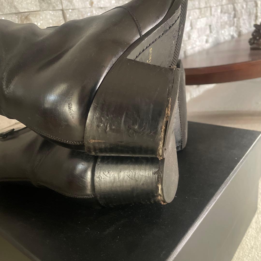 SAINT LAURENT 黒 レザー ジッパーブーツ 43 1/2