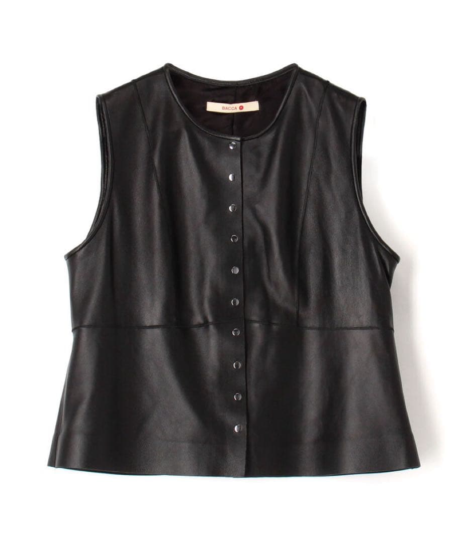 bacca ソフトシープレザー　ペプラムベスト