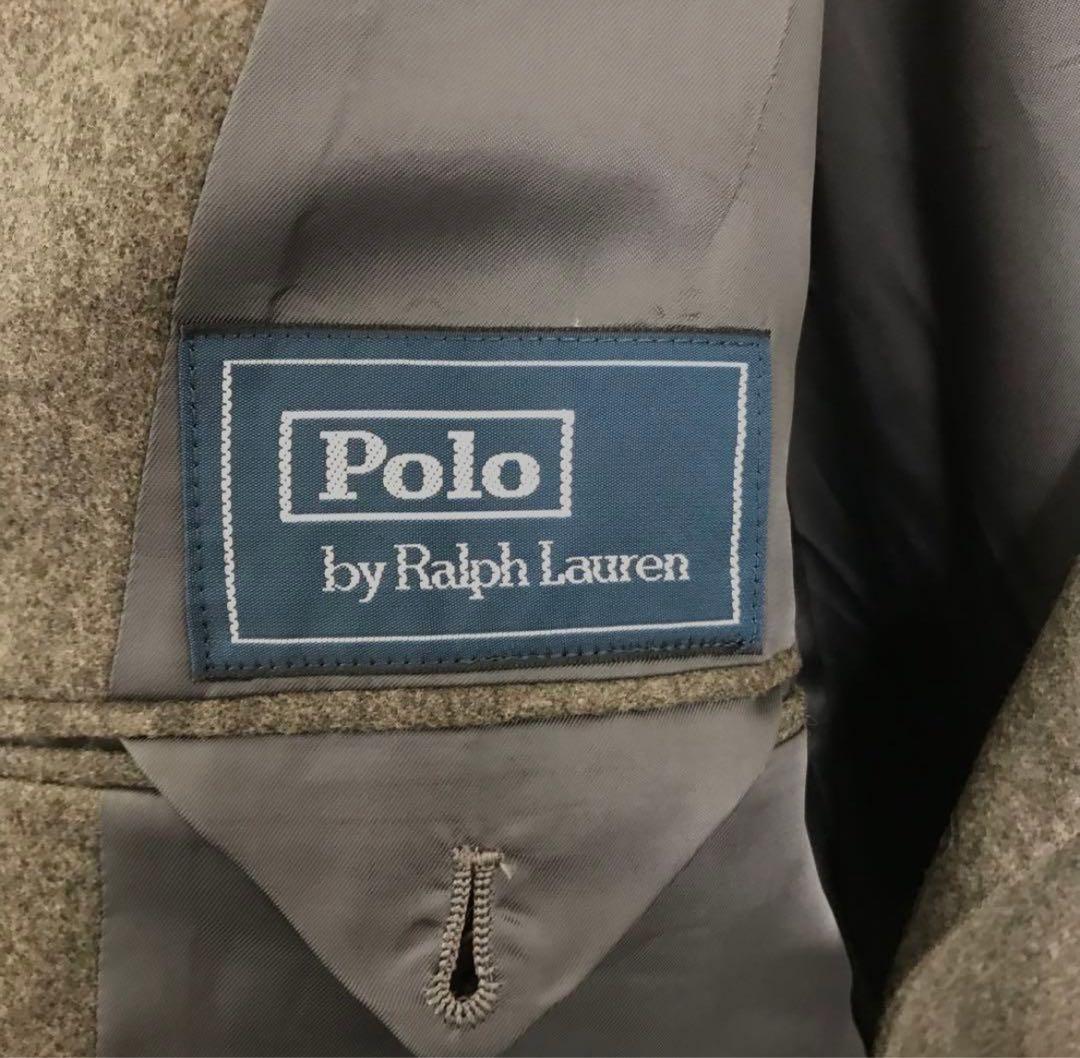 90's ラルフローレン　セットアップ　フランネル　グレー　スーツ