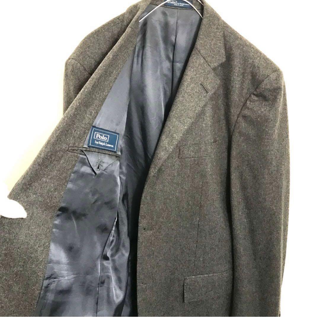 90's ラルフローレン　セットアップ　フランネル　グレー　スーツ