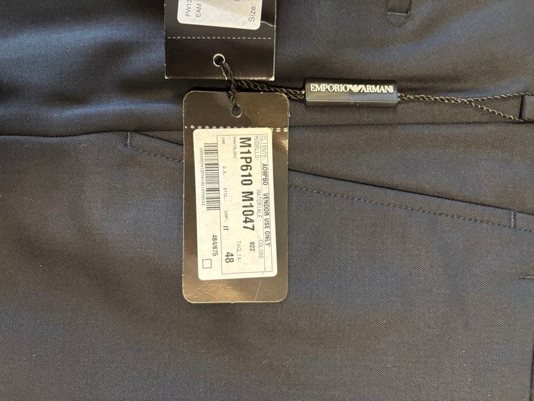 タグ付き極美品エンポリオアルマーニパンツ サイズ48ネイビー系未使用品イタリー製