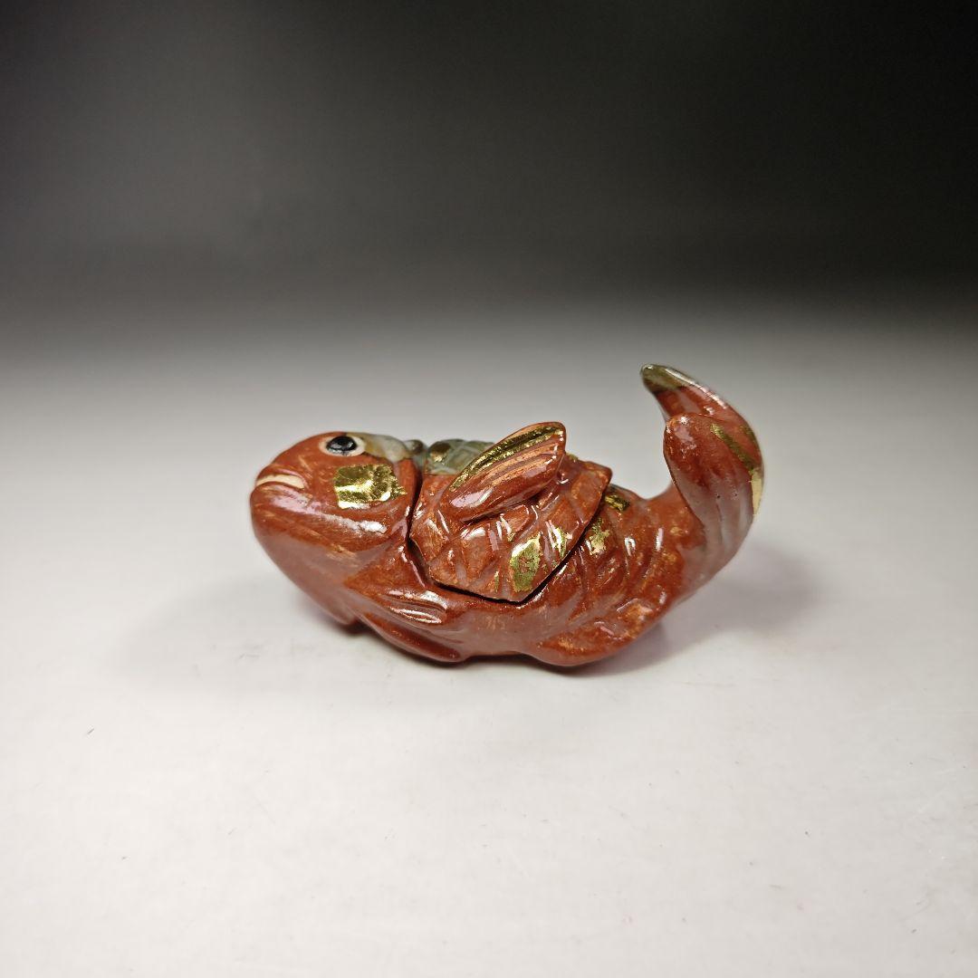 イ296 香合『加州梅山窯　香野壮明』『鯛　香合　共箱』茶道具