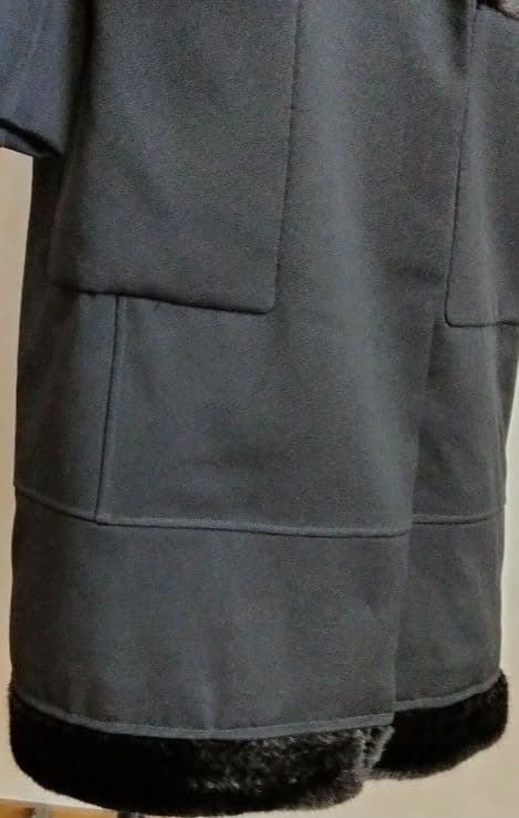 イヴサンローラン　ロングコート　ブラック　F36 ファー襟　ウール　レディース