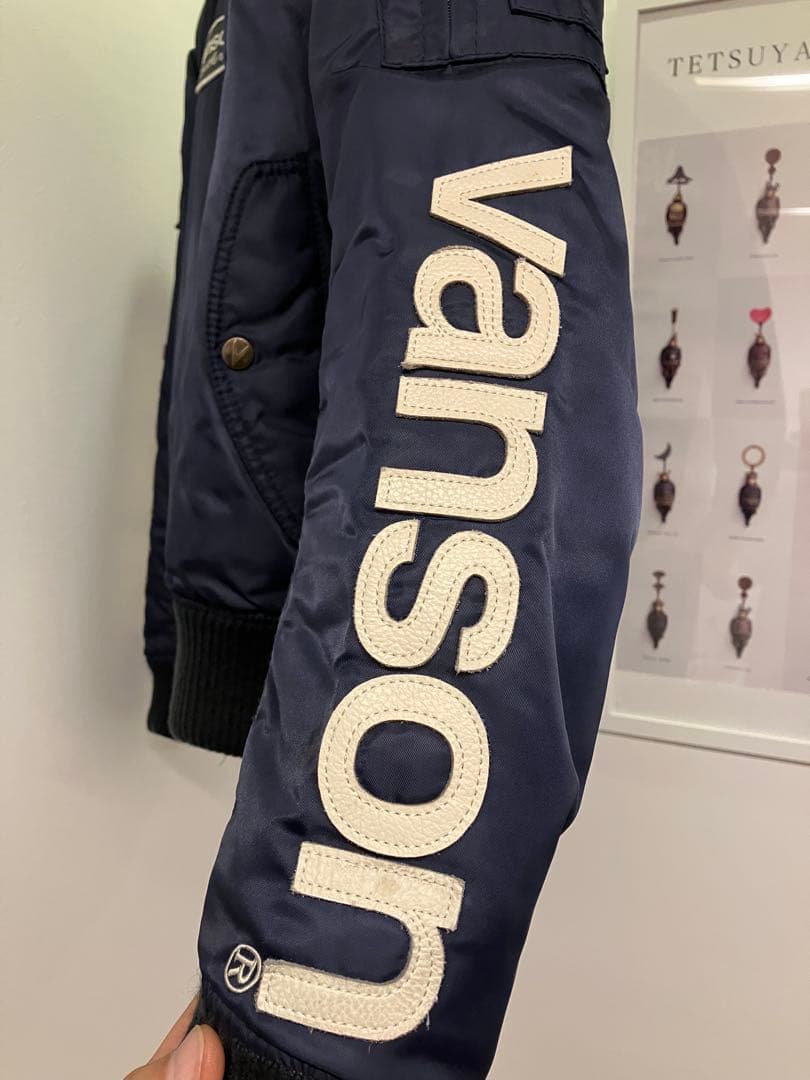 vanson ネイビー バイクジャケット　本物L