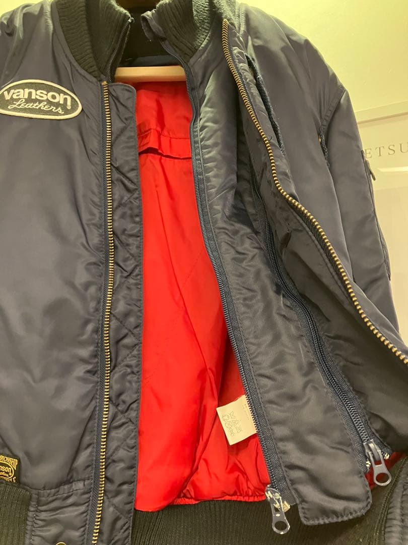 vanson ネイビー バイクジャケット　本物L