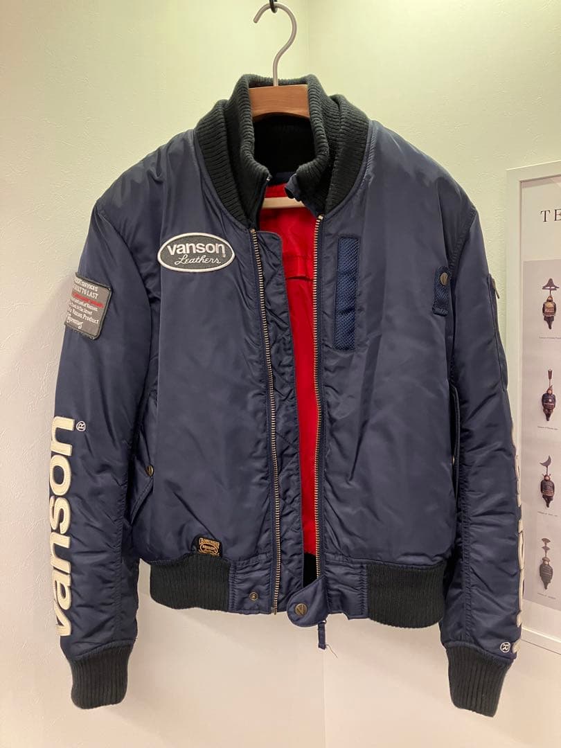 vanson ネイビー バイクジャケット　本物L