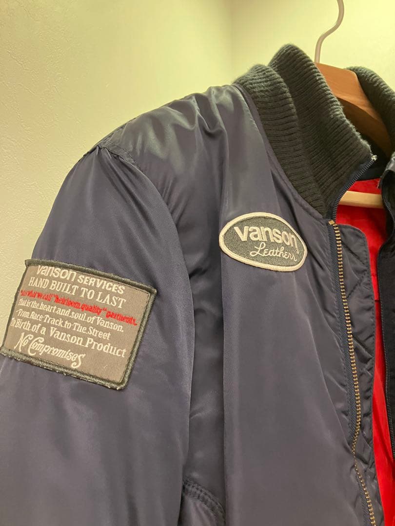 vanson ネイビー バイクジャケット　本物L