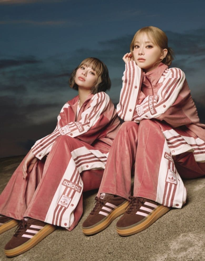 adidas❤重盛さと美 XLサイズ アディブレイクベロアピンク上ジャケットのみ