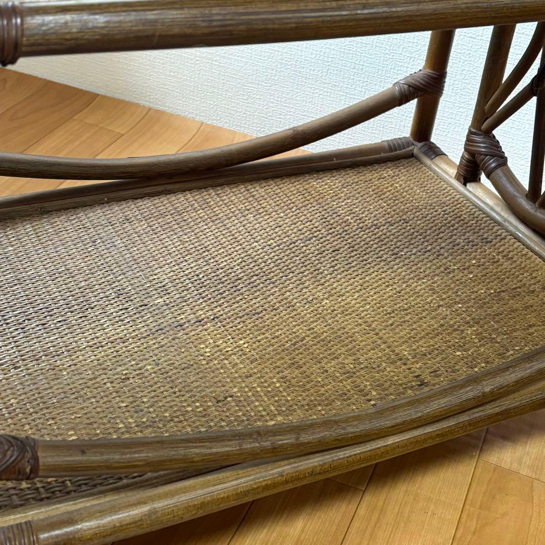 ラタン　引き出し付きワゴン　キャスター付き KOIZUMI キッチンワゴン