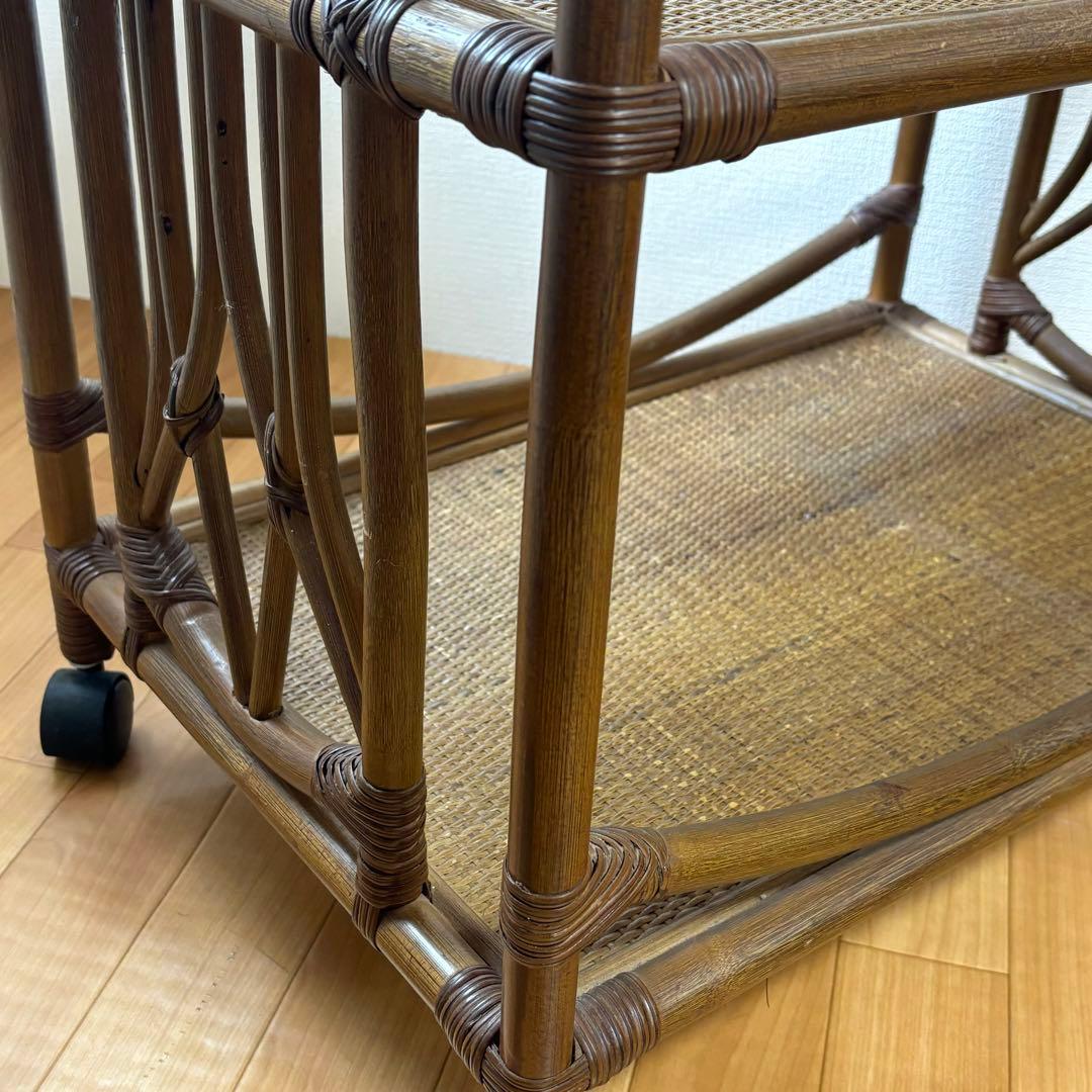 ラタン　引き出し付きワゴン　キャスター付き KOIZUMI キッチンワゴン