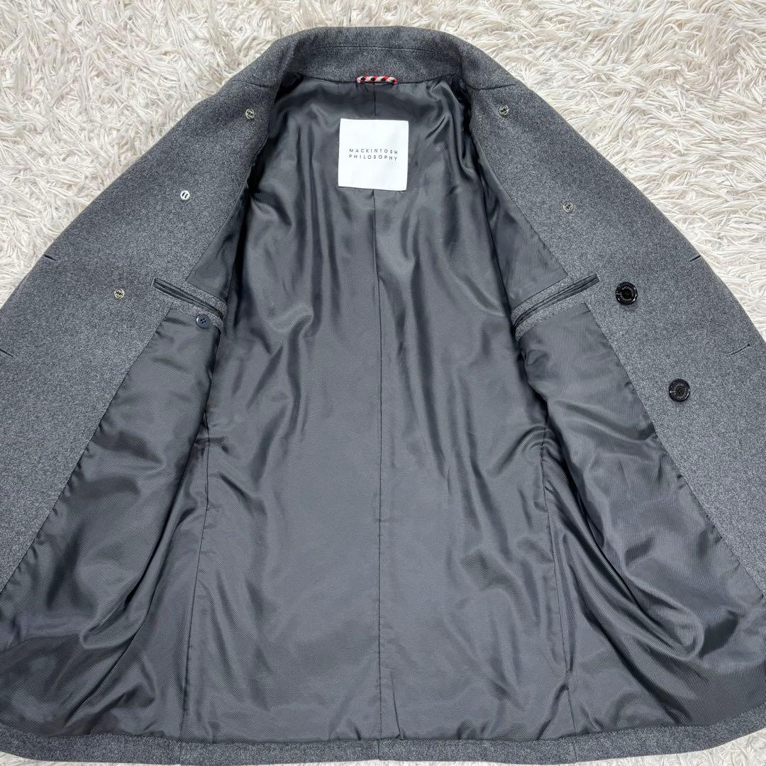極美品　マッキントッシュフィロソフィー　メルトンウールPコート　グレー　40