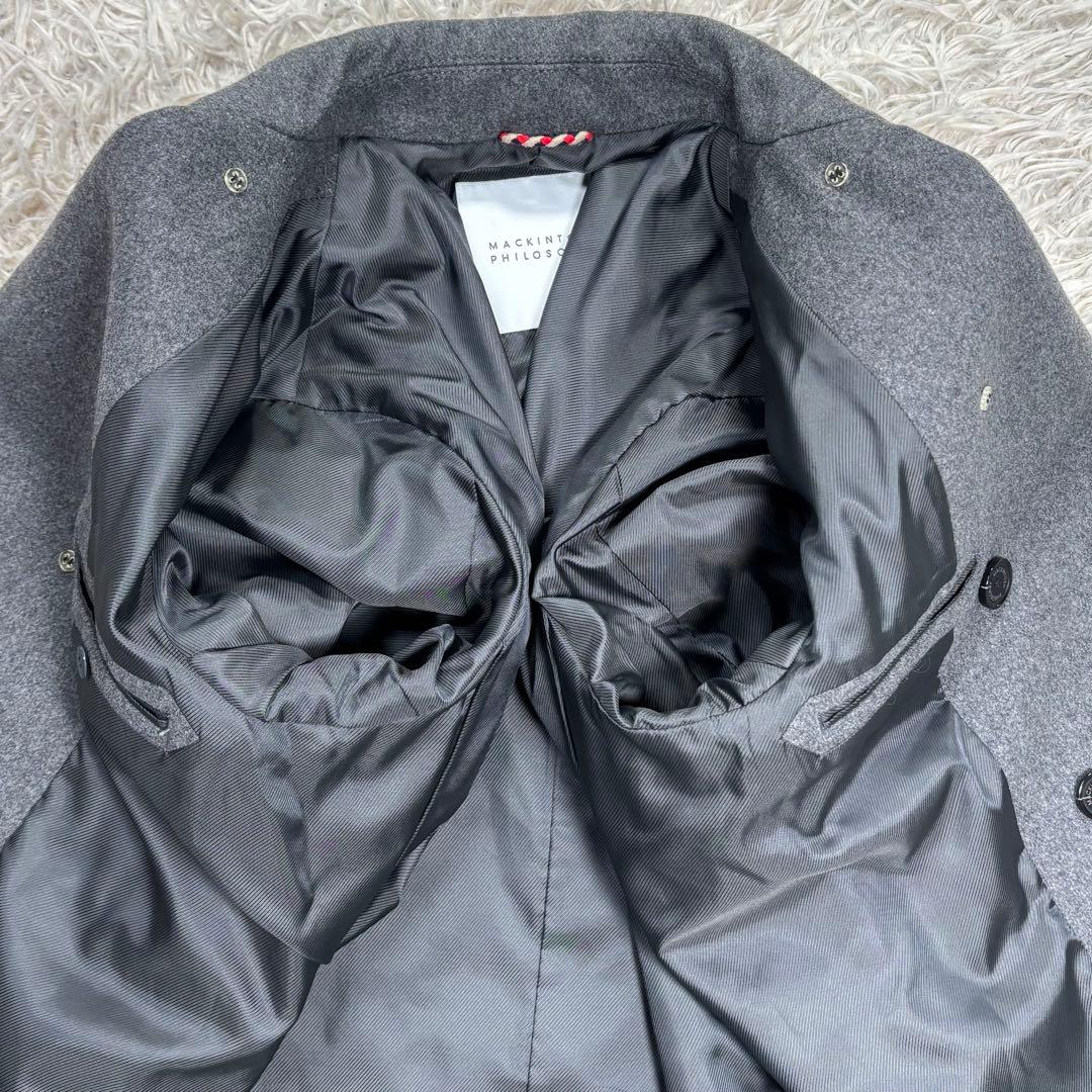 極美品　マッキントッシュフィロソフィー　メルトンウールPコート　グレー　40