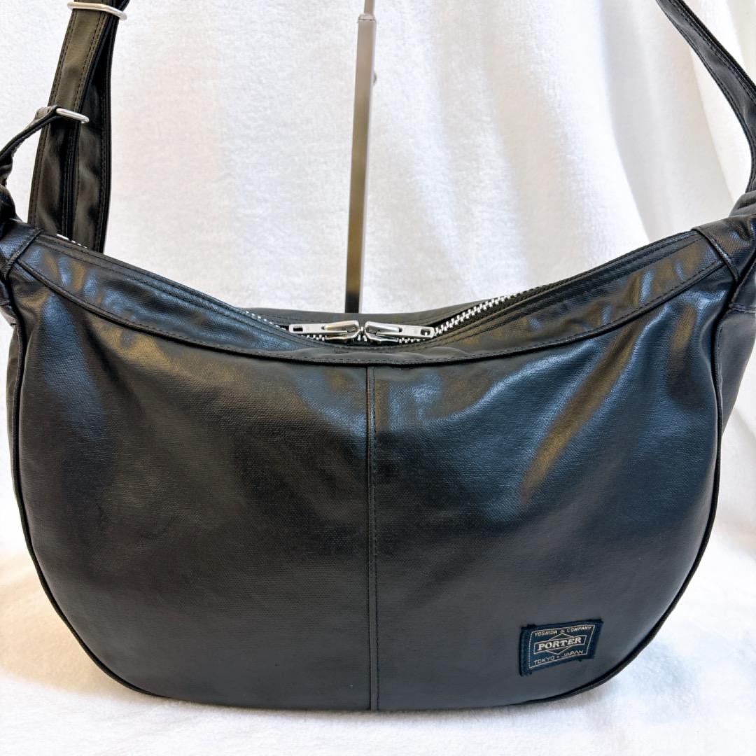 極美品✨PORTER フリースタイル ショルダーバッグ ブラック ハーフムーン