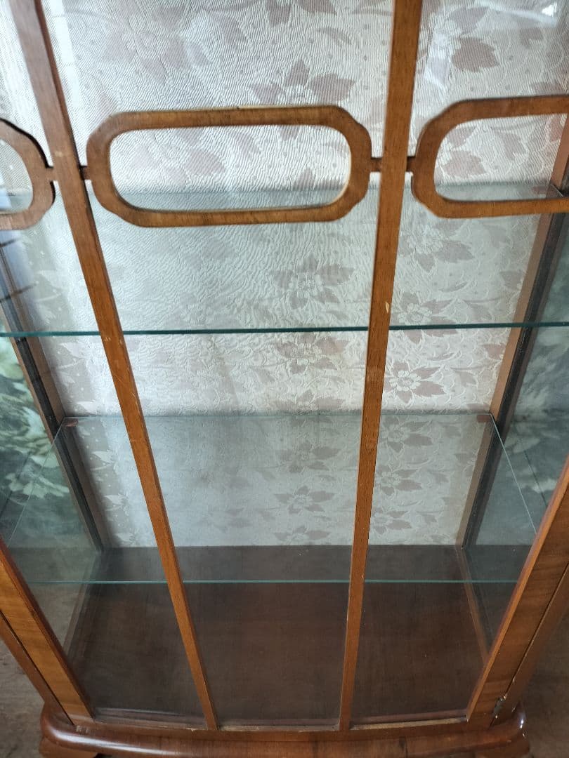 グラスキャビネット　ウォールナット　アンティーク　キャビネット　最終値下げ