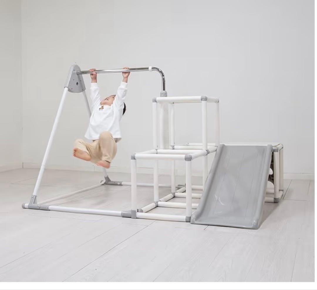 野中製作所　スライダー付きベビージム グレー・ホワイト