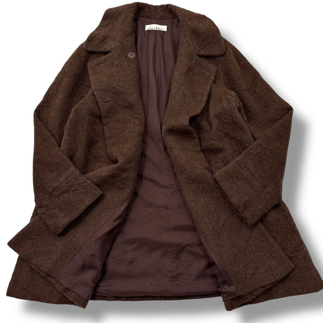 美品】chloe　ミスクロエ アルパカ　チェスターコート　ロング　ダブル　茶