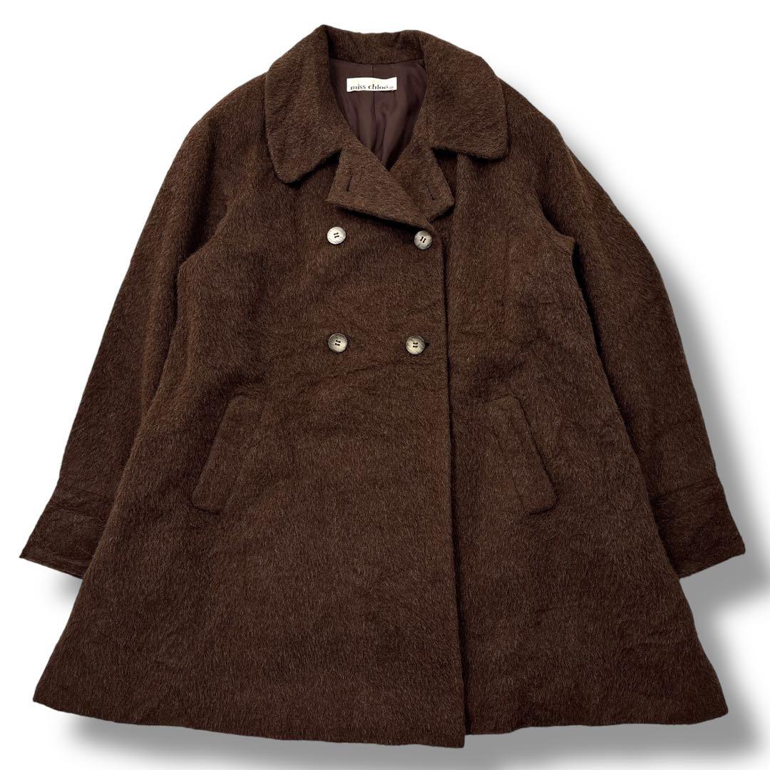美品】chloe　ミスクロエ アルパカ　チェスターコート　ロング　ダブル　茶