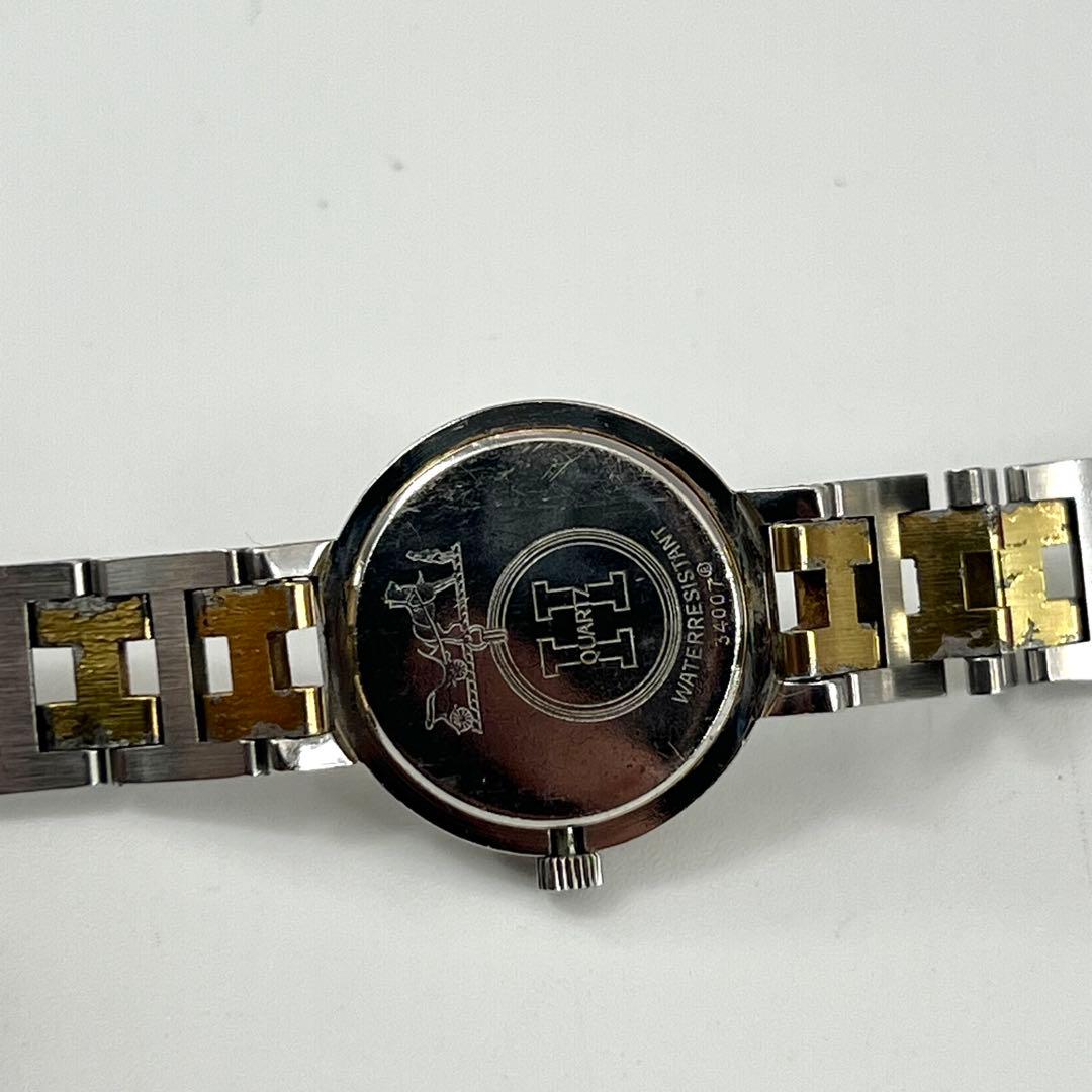 エルメス　クリッパー　コンビ　レディース　デイト　Hベルト　ホワイト　クォーツ