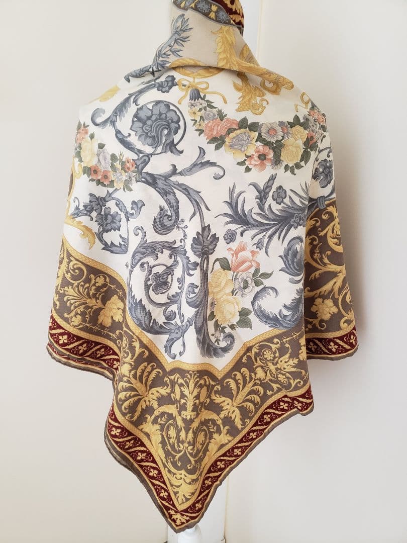 極美品！ETRO 超大判ストール　ヴィンテージバロック調柄　silk＆wool