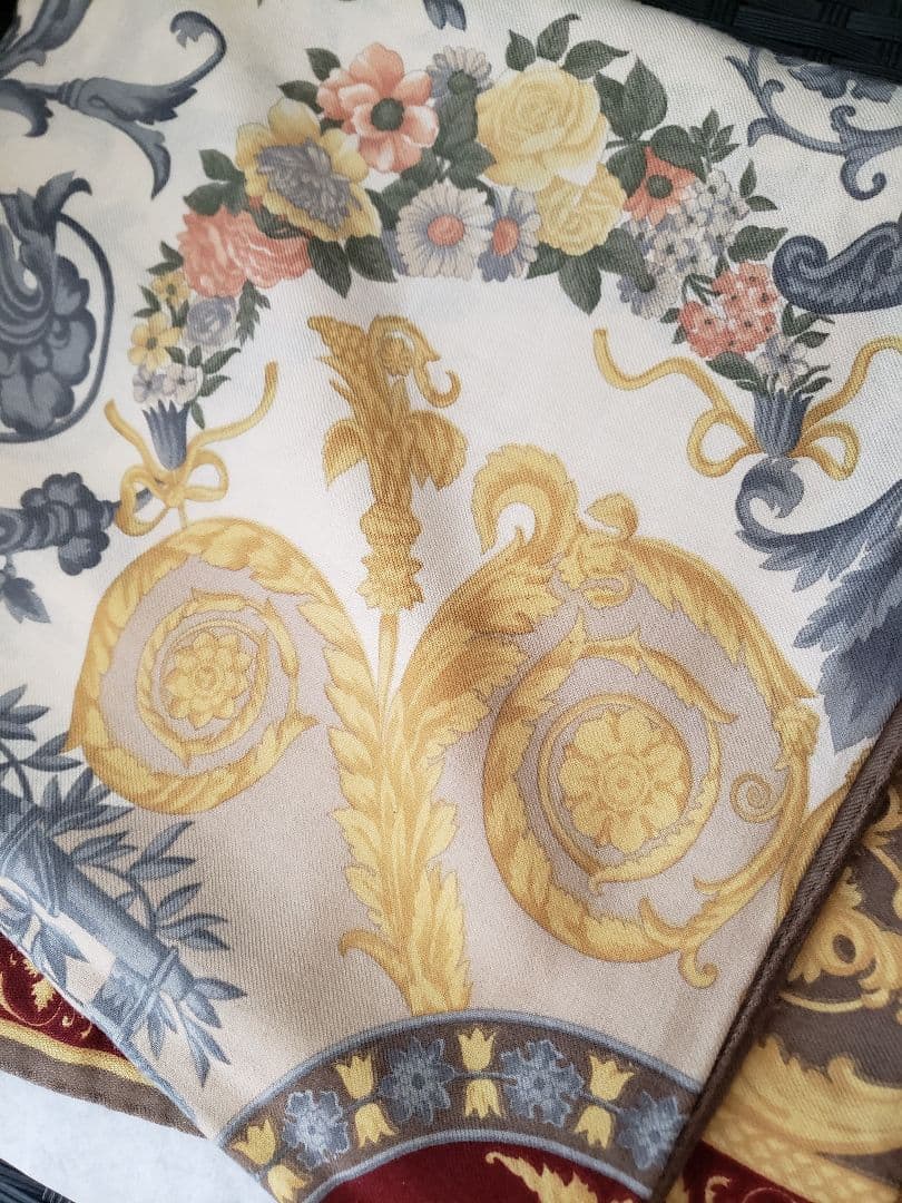 極美品！ETRO 超大判ストール　ヴィンテージバロック調柄　silk＆wool