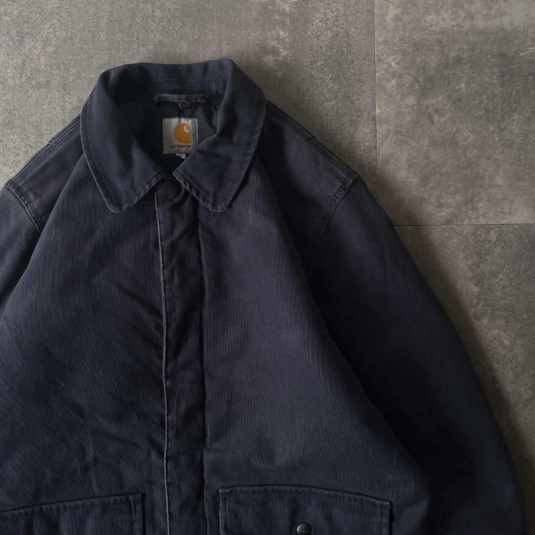 00s Carhartt フライトジャケット 無地 紺 M A693 ダック地