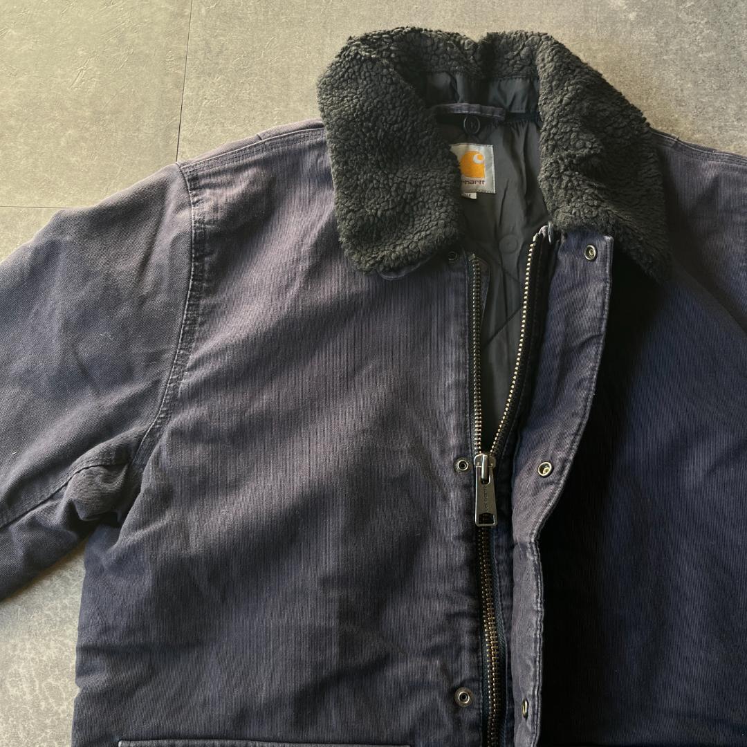 00s Carhartt フライトジャケット 無地 紺 M A693 ダック地