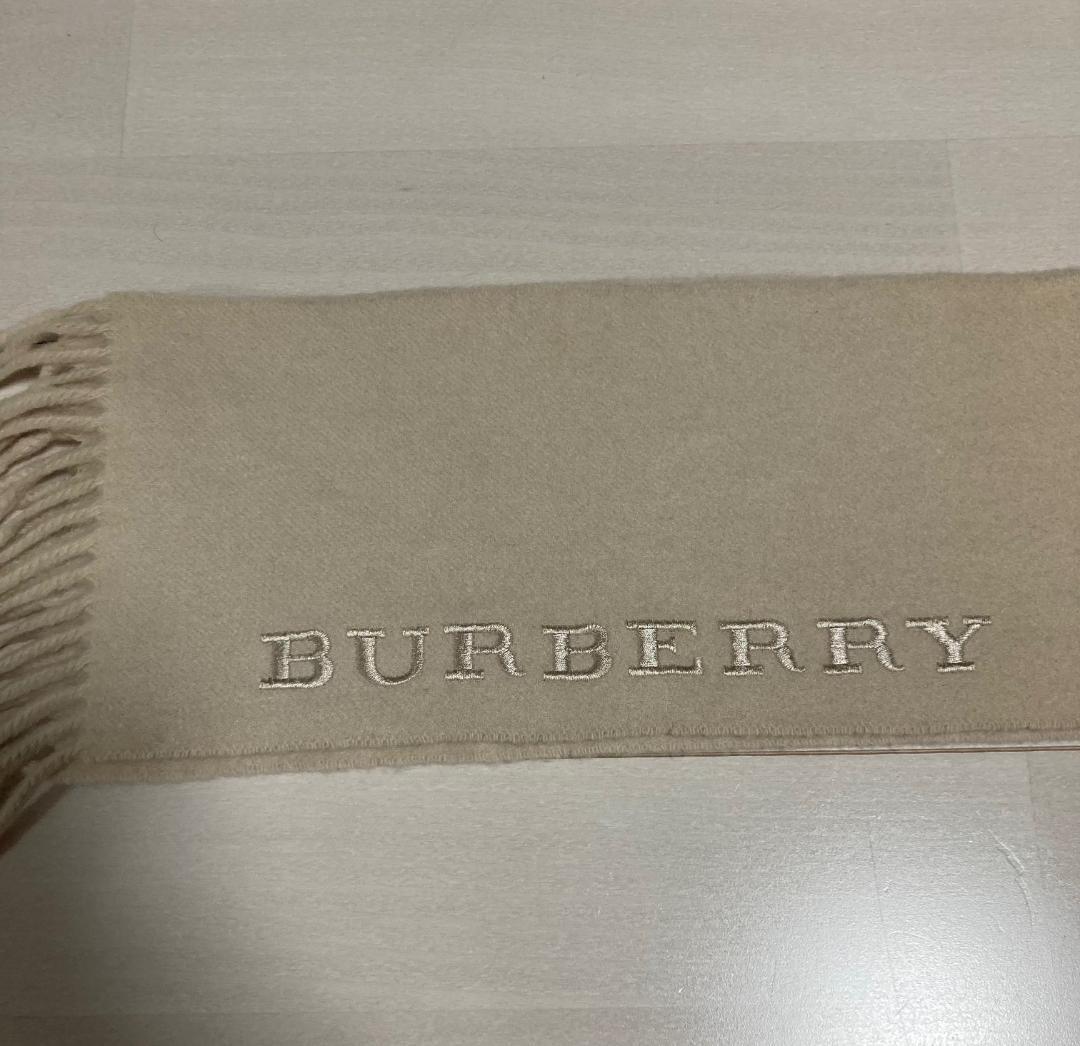 BURBERRY カシミア 刺繍 ロゴ マフラー