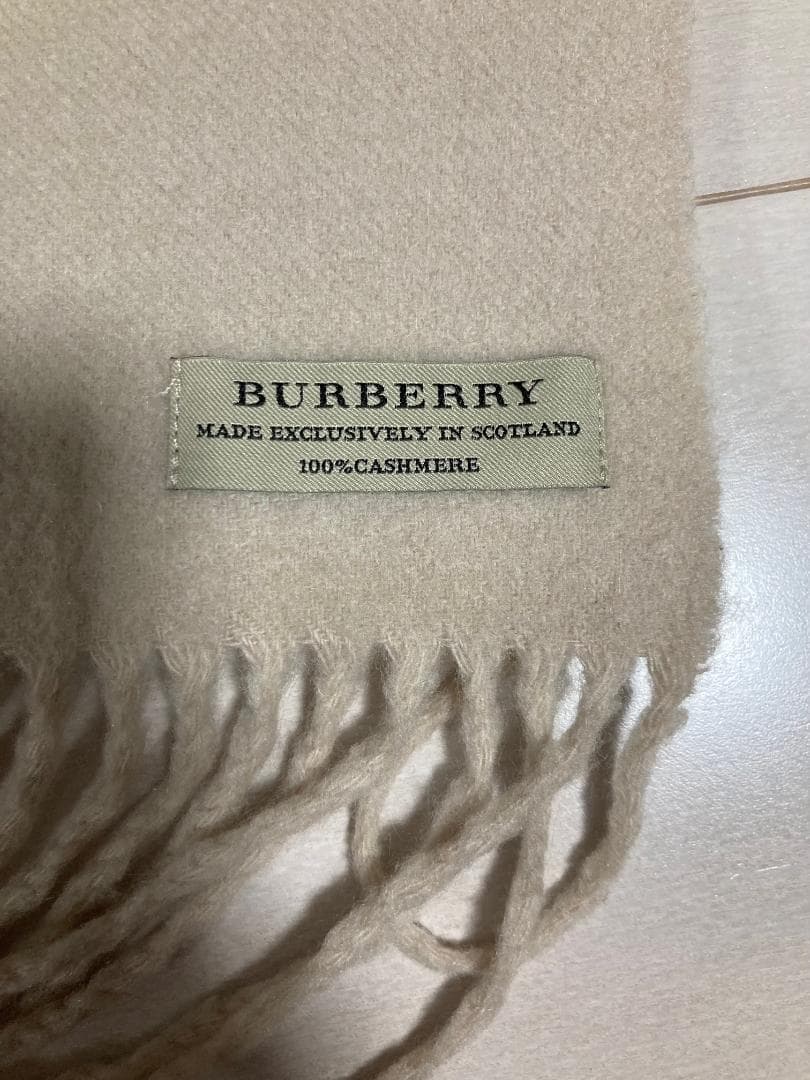 BURBERRY カシミア 刺繍 ロゴ マフラー