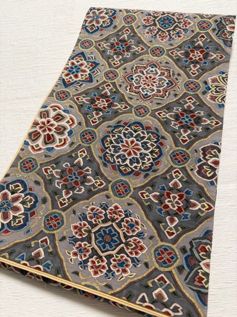 明綴れ 袋帯 金糸 正絹