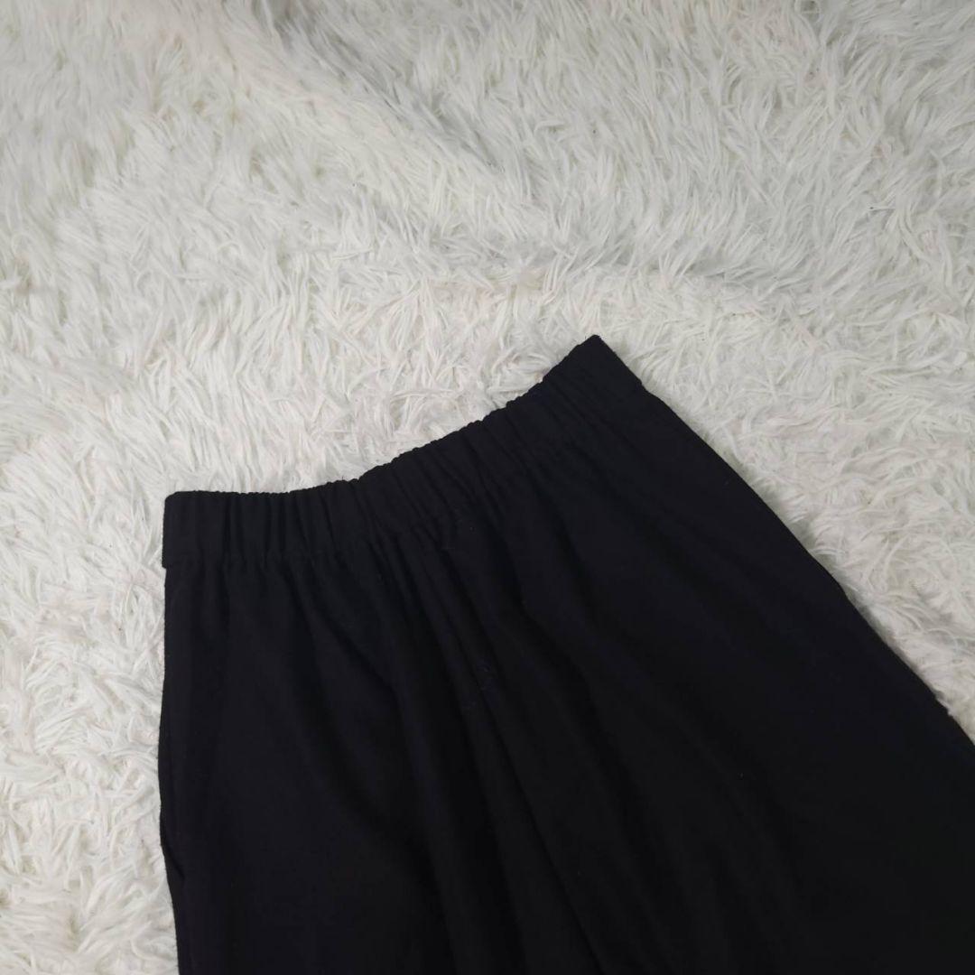 美品☆Nala ナラ　ピンタックサーモパンツ　イージーパンツ　ウエストゴム　黒