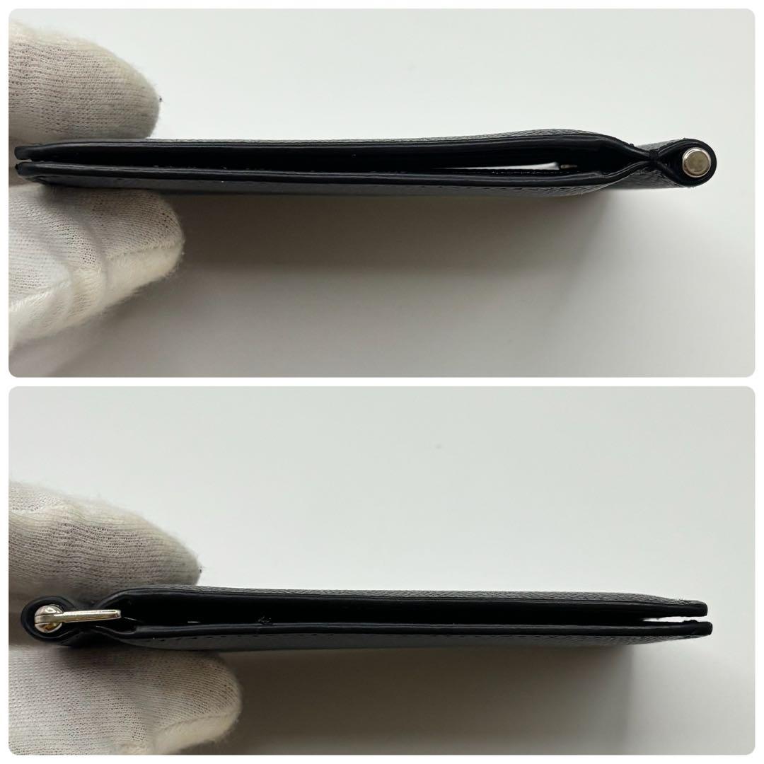 【極美品】サンローラン マネークリップ キャビアスキン ロゴ 黒 レザー