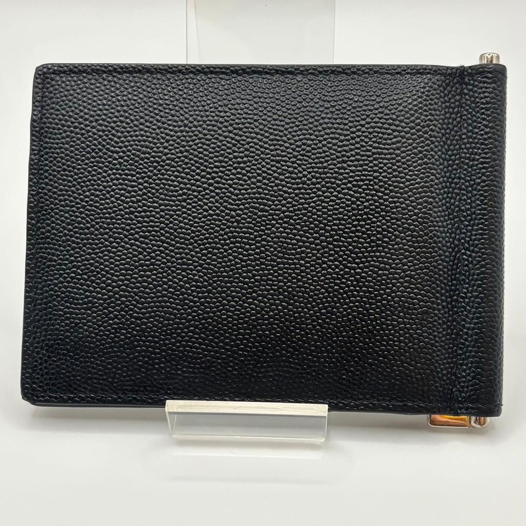 【極美品】サンローラン マネークリップ キャビアスキン ロゴ 黒 レザー