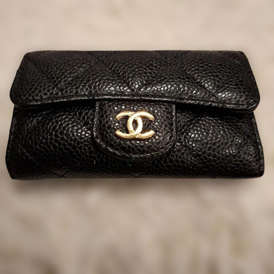 付属品完備キーケース CHANEL　キャビアスキン A31503　キーケース